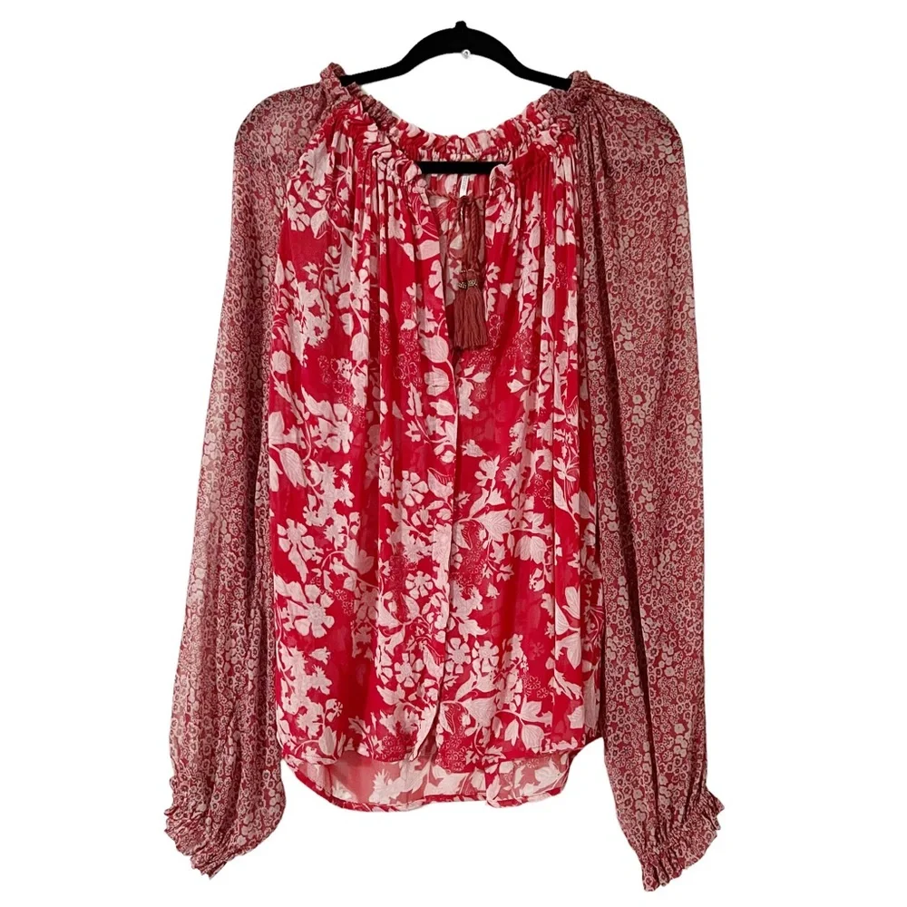 Free People Hendrix‎ Printed Top in Red